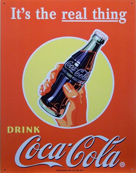 Coke Retro Coca Cola Real Thing Retro Metal Sign Old Time Signs