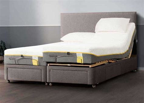 Tempur Super King Size Adjustable Bed Inc Headboard Drawers And Tempur