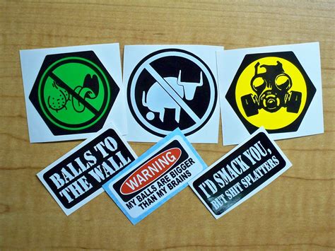 6 Pack Funny Hard Hat Stickers No Bag Lickers Bullshit Gas Etsy