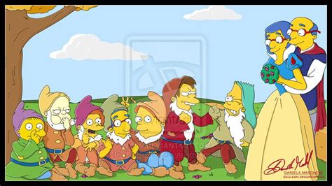 Snow White And The Seven Dwarf Personagens Disney Filme Os Simpsons Simpsons Personagens