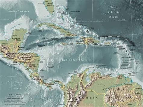 A Physical Map Of The Circum Caribbean Region Illustrates The Range Of