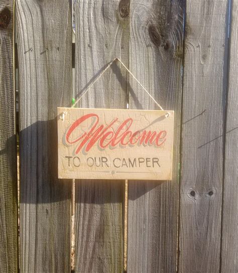 Welcome To Our Camper Sign Rv Sign Camper Decor Antique Etsy