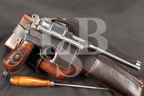 Wwi Mauser Model 1896 C96 Broomhandle Military Red 9 Blue 5 916 Semi