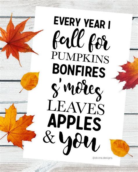Fall Saying Falling For You Autumn Leaves Bonfires Etsy Autumn