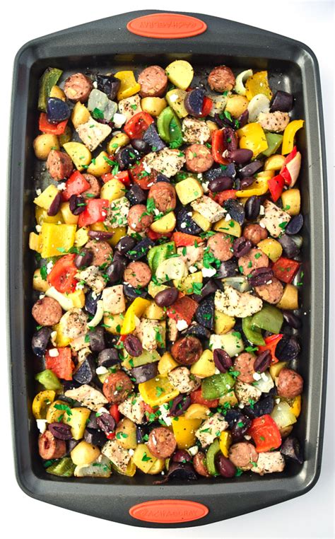 Sheet pan honey balsamic chicken thighs with veggies is the perfect way to get dinner on the table fast! Sheet Pan Mediterranean Chicken & Veggies (Gluten Free ...