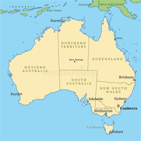 Australia Map Of Australia With All Important Cities And