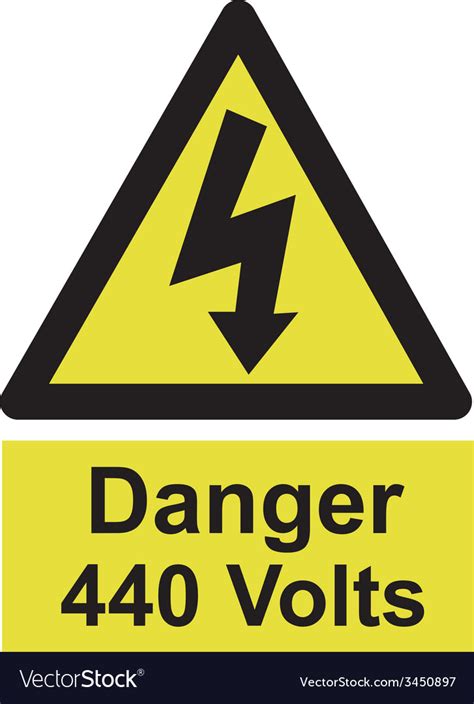 Danger 440 Volts Safety Sign Royalty Free Vector Image
