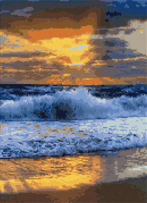 Ocean Sunset Cross Stitch Pattern Pdf Easy Chart With One Etsy