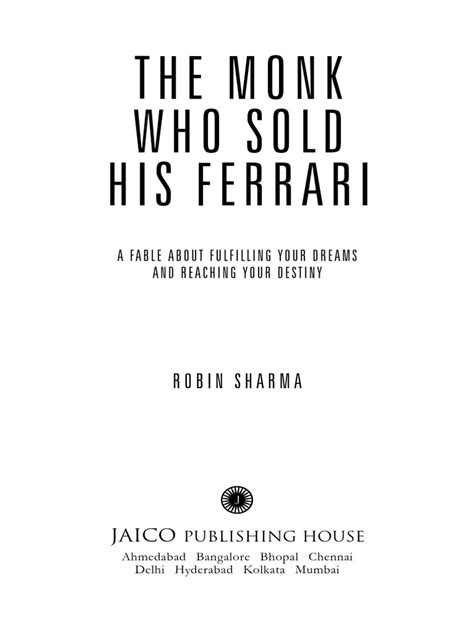 monk who sold his ferrari pdf pdf