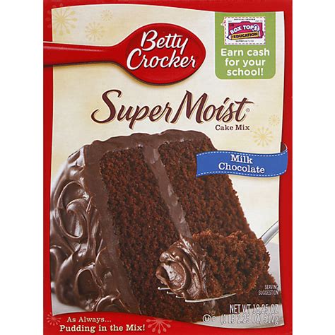 Betty Crocker Super Moist Cake Mix Milk Chocolate Cake Cupcake Mix