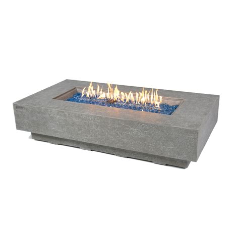 Elementi Plus Riviera Rectangular Concrete Fire Pit Table Ofg415lg
