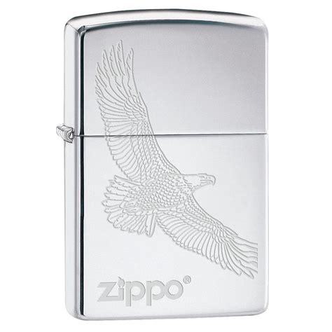 Zippo Lighter Engraved Soaring Eagle High Polish Chrome 79491