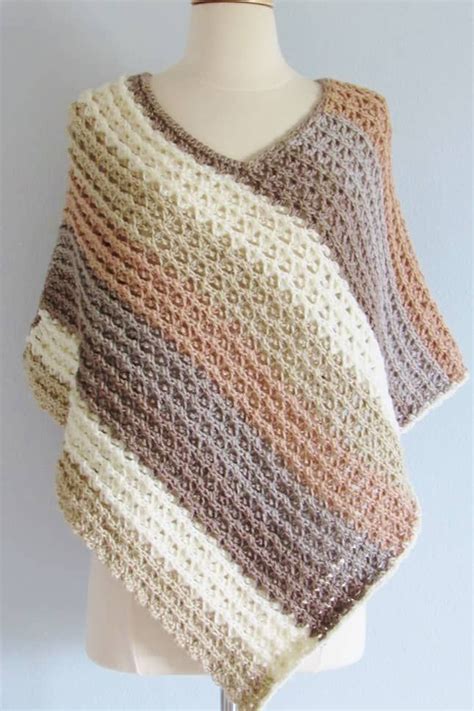 This Free Crochet Poncho Pattern For Women Comes In Sizes Small To Plus