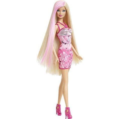 Barbie Hairtastic Pink Dress Blonde Hair Doll By Mattel Dp B00aby8wqo Ref