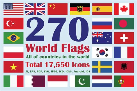 270 World Flags By Digital Artist Thehungryjpeg