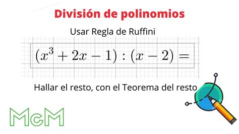 Teorema Del Resto Y Regla De Ruffini Mica Youtube