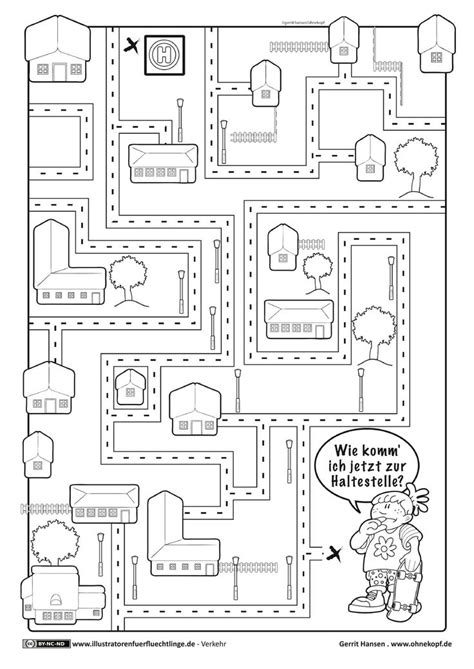 Ein komplettes lehrwerk zum unentgeltlichen über den geist der arbeitsblätter. Labyrinth | Verkehrserziehung, Verkehrserziehung ...