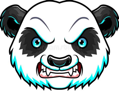Cartoon Angry Panda Head Mascot Design Stock Vector Illustration Of