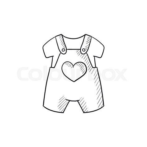 Baby Overalls And Shirt Sketch Icon Stock Vector Colourbox