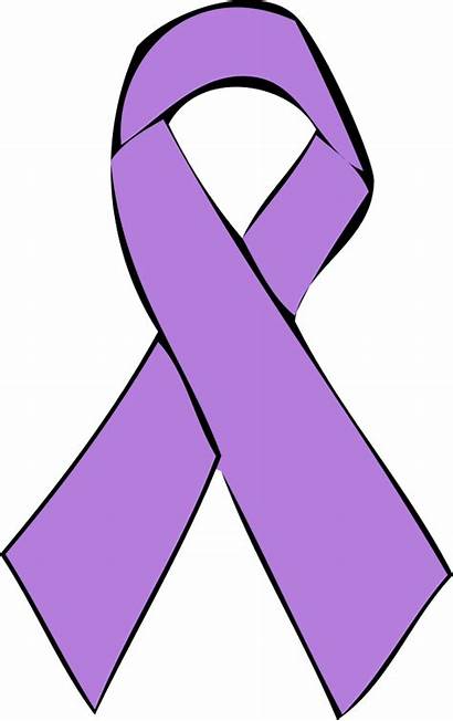 Ribbon Purple Clipart Hope Transparent Outline Awareness