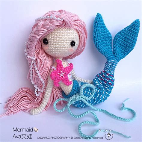 Crochet Doll Pattern Mermaid Ava艾娃 A Crochet Doll With 2