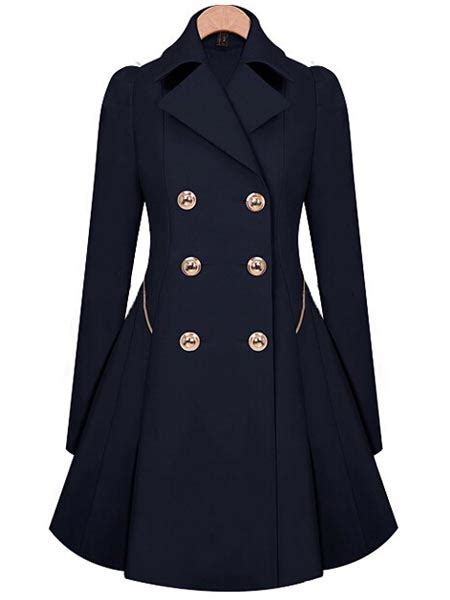 Women Slim Double Breasted Long Sleeve Thin Trench Coat At