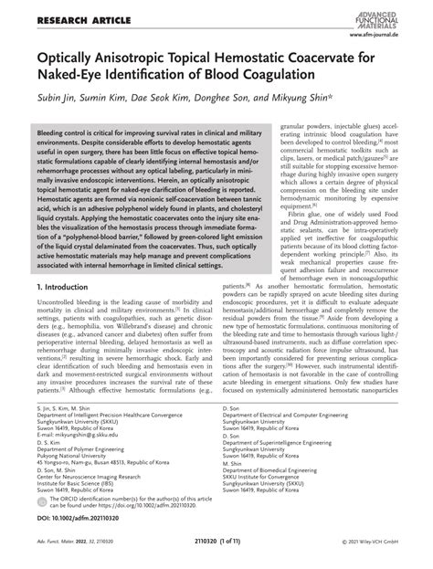 Optically Anisotropic Topical Hemostatic Coacervate For NakedEye Identification Of Blood