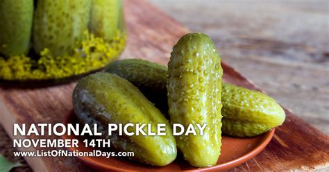 National Pickle Day List Of National Days
