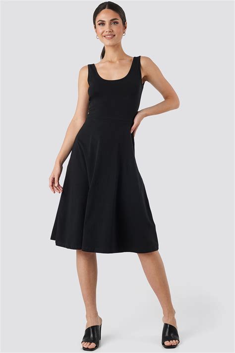 Sleeveless Jersey Midi Dress Black Na