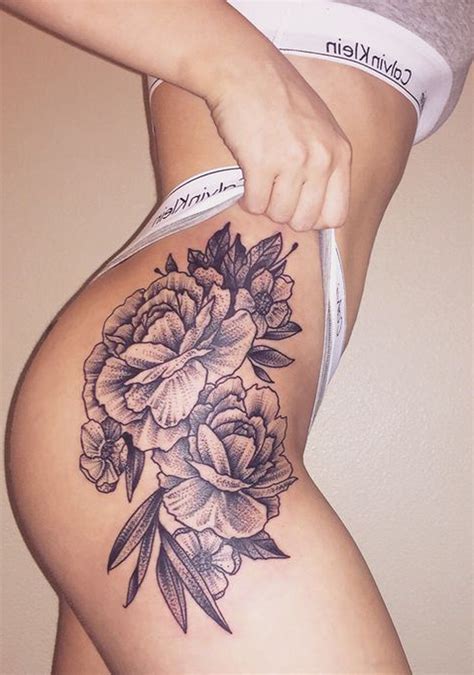 Flower Tattoo On Hip Nice