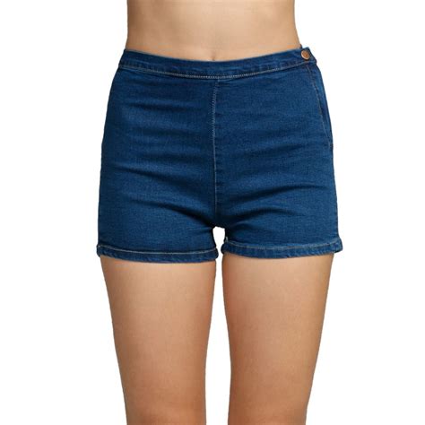 Alishebuy Summer Women High Waist Shorts Slim Ripped Skinny Jeans Short