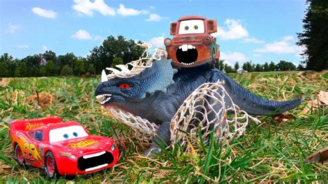 Disney Pixar Cars Lightning Mcqueen Dreams Attacked By Giant T Rex
