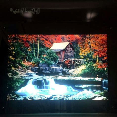 Lighted Motion Moving Waterfall Picture With Light And Sound Wall Art
