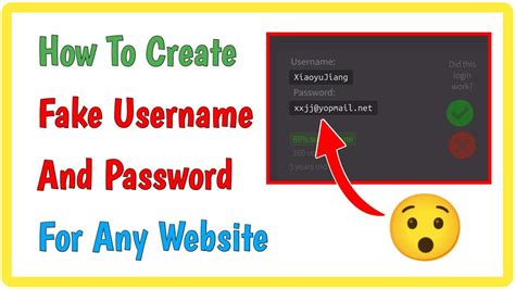 How To Create Fake Username And Password For Any Website Youtube