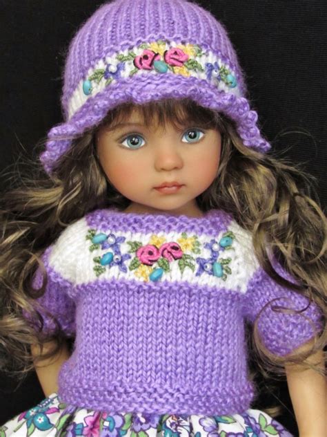 Handmade Lilac Sweater And Dress Set Made For Effner Little Darlings