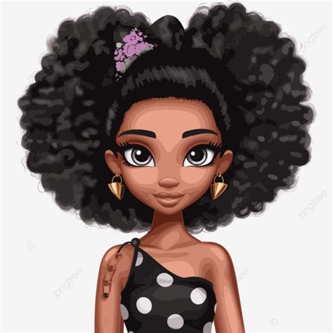 Barbie Negra Vector PNG Pegatina Clipart Americano Dibujos Animados