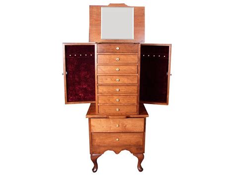 Amish Cherry Queen Anne Jewelry Armoire Brandenberry Amish Furniture