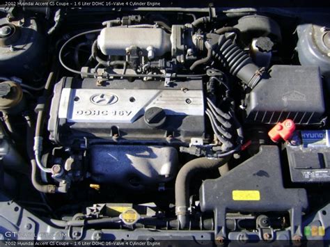16 Liter Dohc 16 Valve 4 Cylinder Engine For The 2002 Hyundai Accent