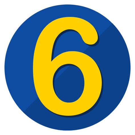 Number Six Numero Seis Sign And Symbol Icons