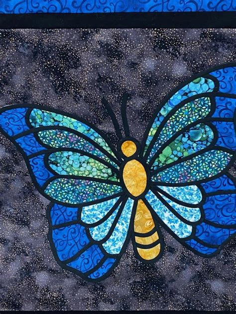 Butterfly Stained Glass Fabric Applique