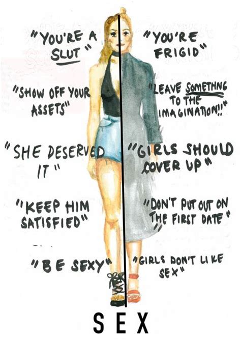 illustrator depicts contradictory advice women are told by society