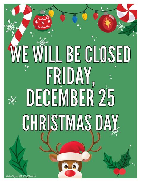 Closed Signs For Holidays