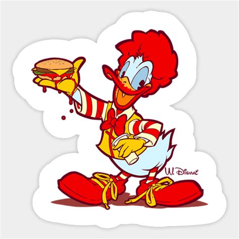 Ronald Mcdonald Duck Donald Duck Sticker Teepublic
