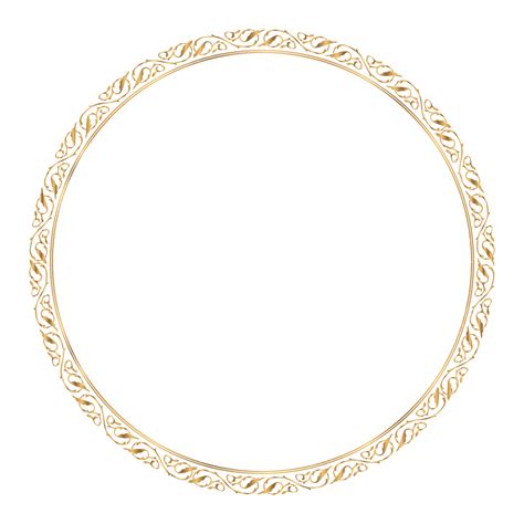 Ornament Luxury Frame Vector Art Png Golden Circle Frame With Floral