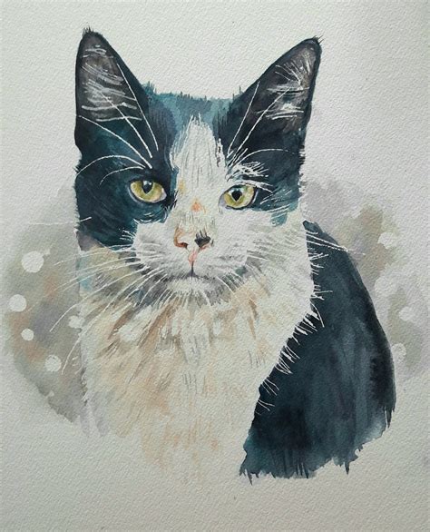 Watercolour Cat Painting Step By Step Kristin Rawcliffe Art