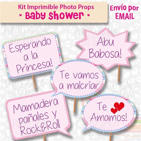 Kit Imprimible Props Cartelitos Baby Shower Nena Baby Shower Carteles