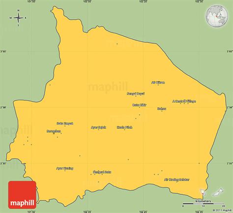 Negeri sembilan is located in the center of the peninsula bordered by selangor border in the east and pahang and johor in the west. Savanna Style Simple Map of Negeri Sembilan, cropped outside