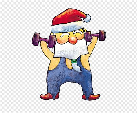 Santa Claus Physical Exercise Christmas Physical Fitness Santa Lifting
