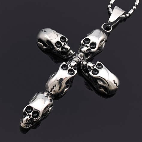 Atgo 316l Stainless Steel Jewelry Fashion 2017 Mens Skull Necklace