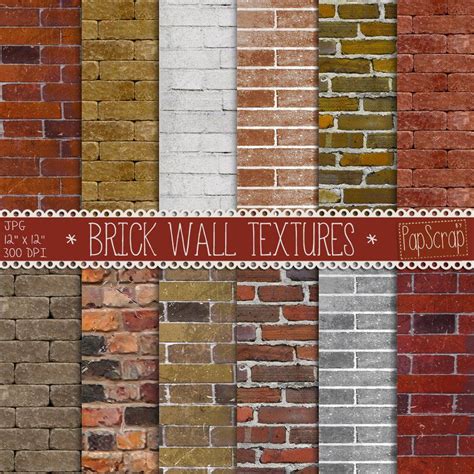 Brick Digital Paper Brick Wall Textures With Digital Brick Textures